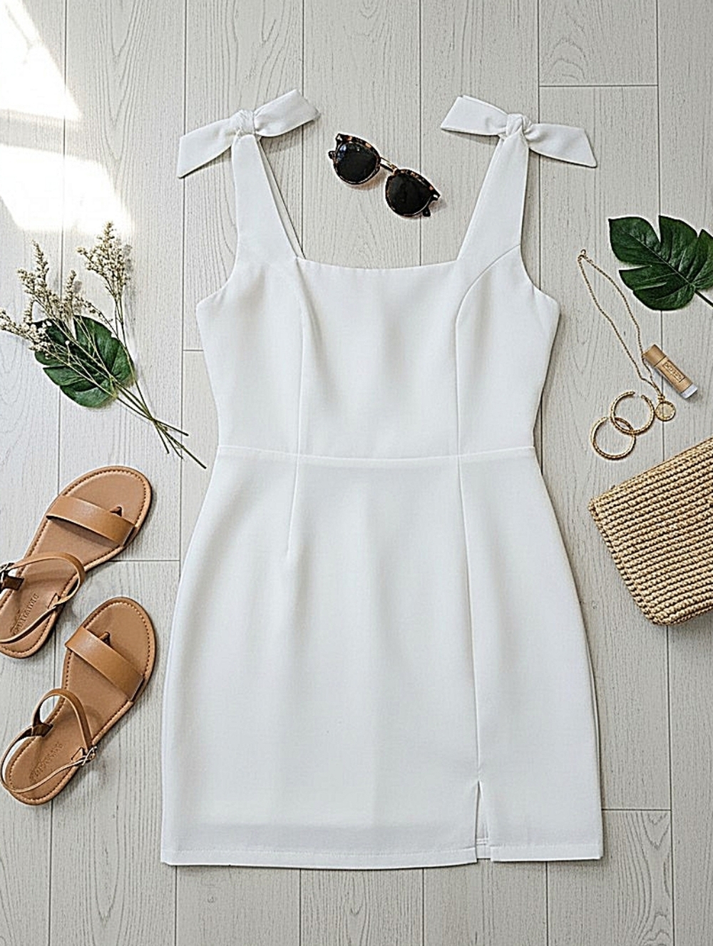 NWT! Lulu's White Tie-Shoulder Mini Dress